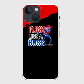 Чехол для iPhone 13 mini с принтом Floss like a boss в Новосибирске,  |  | dance | floss | flossing | like a boss | бос | движение | деб | дэб | кулаки | любит | размахивает | руками | руки | танец | танцевальное | флос | флосинг | флосс | флоссинг