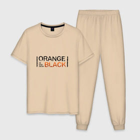Мужская пижама хлопок с принтом Orange Is the New Black в Новосибирске, 100% хлопок | брюки и футболка прямого кроя, без карманов, на брюках мягкая резинка на поясе и по низу штанин
 | orange is the new black | оранжевый  хит сезона
