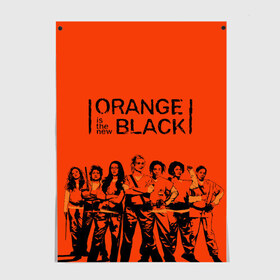 Постер с принтом ORANGE IS THE NEW BLACK в Новосибирске, 100% бумага
 | бумага, плотность 150 мг. Матовая, но за счет высокого коэффициента гладкости имеет небольшой блеск и дает на свету блики, но в отличии от глянцевой бумаги не покрыта лаком | orange is the new black | оранжевый  хит сезона