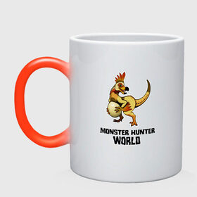 Кружка хамелеон с принтом Monster Hunter: World в Новосибирске, керамика | меняет цвет при нагревании, емкость 330 мл | Тематика изображения на принте: monster hunter: world