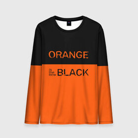Мужской лонгслив 3D с принтом Orange Is the New Black в Новосибирске, 100% полиэстер | длинные рукава, круглый вырез горловины, полуприлегающий силуэт | Тематика изображения на принте: orange is the new black | оранжевый  хит сезона