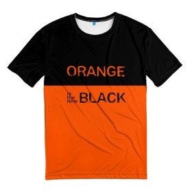Мужская футболка 3D с принтом Orange Is the New Black в Новосибирске, 100% полиэфир | прямой крой, круглый вырез горловины, длина до линии бедер | orange is the new black | оранжевый  хит сезона