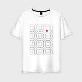 Женская футболка хлопок Oversize с принтом Взаперти в Новосибирске, 100% хлопок | свободный крой, круглый ворот, спущенный рукав, длина до линии бедер
 | круги | минимализм | треугольник
