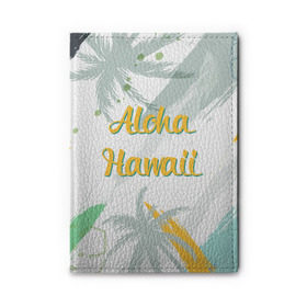 Обложка для автодокументов с принтом Aloha Hawaii в Новосибирске, натуральная кожа |  размер 19,9*13 см; внутри 4 больших “конверта” для документов и один маленький отдел — туда идеально встанут права | aloha | summer | sun | travel | гавайи | лето | путешествия