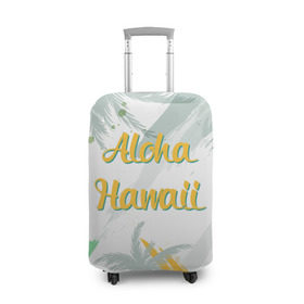 Чехол для чемодана 3D с принтом Aloha Hawaii в Новосибирске, 86% полиэфир, 14% спандекс | двустороннее нанесение принта, прорези для ручек и колес | aloha | summer | sun | travel | гавайи | лето | путешествия