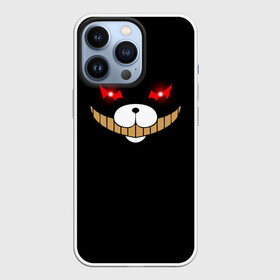 Чехол для iPhone 13 Pro с принтом KUROKUMA на черном в Новосибирске,  |  | anime | bear | black  white | danganronpa | kurokuma | monodam | monokuma | monomi | monotaro | pink | rabbit | school | shirokuma | аниме | главарь | мoноми | монокума | черно белый | школа