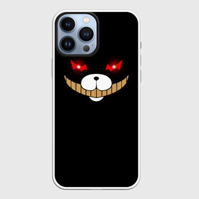 Чехол для iPhone 13 Pro Max с принтом KUROKUMA на черном в Новосибирске,  |  | anime | bear | black  white | danganronpa | kurokuma | monodam | monokuma | monomi | monotaro | pink | rabbit | school | shirokuma | аниме | главарь | мoноми | монокума | черно белый | школа