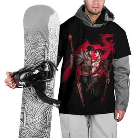 Накидка на куртку 3D с принтом Dragon Age. Морриган и Хоук в Новосибирске, 100% полиэстер |  | hawke | morrigan | rpg | рпг | фентези