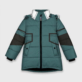 Зимняя куртка для девочек 3D с принтом MHA IZUKU MIDORIYA в Новосибирске, ткань верха — 100% полиэстер; подклад — 100% полиэстер, утеплитель — 100% полиэстер. | длина ниже бедра, удлиненная спинка, воротник стойка и отстегивающийся капюшон. Есть боковые карманы с листочкой на кнопках, утяжки по низу изделия и внутренний карман на молнии. 

Предусмотрены светоотражающий принт на спинке, радужный светоотражающий элемент на пуллере молнии и на резинке для утяжки. | anime | bakugou | form | heroes | katsuki | manga | my hero academia | аниме | броня | герои | костюм | манга | моя геройская академия