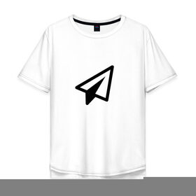Мужская футболка хлопок Oversize с принтом Самолетик в Новосибирске, 100% хлопок | свободный крой, круглый ворот, “спинка” длиннее передней части | геометрия | иконка | минимализм | самолетик | сообщение | треугольники | ярлык