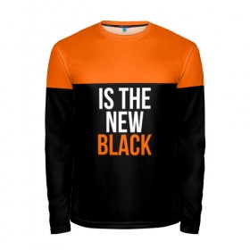 Мужской лонгслив 3D с принтом ORANGE IS THE NEW BLACK в Новосибирске, 100% полиэстер | длинные рукава, круглый вырез горловины, полуприлегающий силуэт | orange is the new black