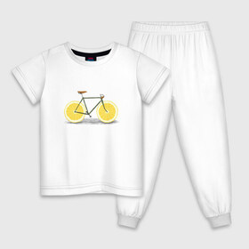 Детская пижама хлопок с принтом Велосипед в Новосибирске, 100% хлопок |  брюки и футболка прямого кроя, без карманов, на брюках мягкая резинка на поясе и по низу штанин
 | bike | вело | велосипед | лимон