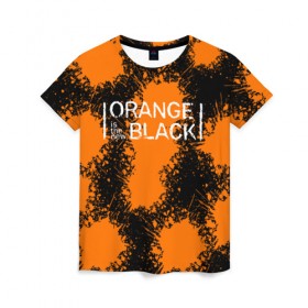 Женская футболка 3D с принтом ORANGE IS THE NEW BLACK в Новосибирске, 100% полиэфир ( синтетическое хлопкоподобное полотно) | прямой крой, круглый вырез горловины, длина до линии бедер | orange is the new black