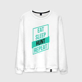 Мужской свитшот хлопок с принтом Eat, Sleep, HUNT, Repeat в Новосибирске, 100% хлопок |  | 