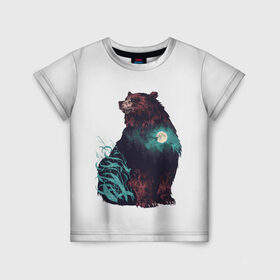 Детская футболка 3D с принтом Дух природы в Новосибирске, 100% гипоаллергенный полиэфир | прямой крой, круглый вырез горловины, длина до линии бедер, чуть спущенное плечо, ткань немного тянется | Тематика изображения на принте: bear | pooh | win dooh | winnie | винни | дикий | зверь | медведь | пух | символ