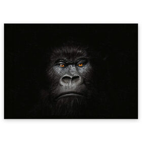 Поздравительная открытка с принтом Горилла 3D в Новосибирске, 100% бумага | плотность бумаги 280 г/м2, матовая, на обратной стороне линовка и место для марки
 | Тематика изображения на принте: горилла | животные | обезьянка