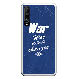 Чехол для Honor P30 с принтом WAR NEVER CHANGES в Новосибирске, Силикон | Область печати: задняя сторона чехла, без боковых панелей | Тематика изображения на принте: 101 | 111 | 76 | atom cats | bethesda | brotherhood of steel | fallout | nuka cola | outcast | tunnel snakes | vault | war | братство стали | бункер | война | убежище | фолаут | фоллаут | ядеркола