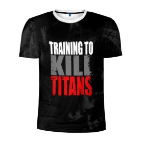 Мужская футболка 3D спортивная с принтом Training to kill ttans в Новосибирске, 100% полиэстер с улучшенными характеристиками | приталенный силуэт, круглая горловина, широкие плечи, сужается к линии бедра | 