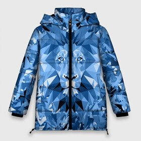 Женская зимняя куртка 3D с принтом Сине-бело-голубой лев в Новосибирске, верх — 100% полиэстер; подкладка — 100% полиэстер; утеплитель — 100% полиэстер | длина ниже бедра, силуэт Оверсайз. Есть воротник-стойка, отстегивающийся капюшон и ветрозащитная планка. 

Боковые карманы с листочкой на кнопках и внутренний карман на молнии | fczp | spb | zenit | белый | геометрия | зенит | питер | санкт петербург | синий | спб | треугольники