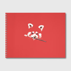 Альбом для рисования с принтом Красная панда в Новосибирске, 100% бумага
 | матовая бумага, плотность 200 мг. | енот | кисть | лиса | малая панда | художник