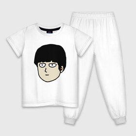 Детская пижама хлопок с принтом Моб в Новосибирске, 100% хлопок |  брюки и футболка прямого кроя, без карманов, на брюках мягкая резинка на поясе и по низу штанин
 | Тематика изображения на принте: anime | mob psycho 100 | shigeo kageyama | аниме | моб психо 100