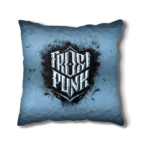 Подушка 3D с принтом Frostpunk Logo в Новосибирске, наволочка – 100% полиэстер, наполнитель – холлофайбер (легкий наполнитель, не вызывает аллергию). | состоит из подушки и наволочки. Наволочка на молнии, легко снимается для стирки | frost punk | frostpunk | фрост панк | фростпанк