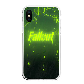 Чехол для iPhone XS Max матовый с принтом FALLOUT RADSTORM в Новосибирске, Силикон | Область печати: задняя сторона чехла, без боковых панелей | Тематика изображения на принте: 101 | 111 | 76 | atom cats | bethesda | brotherhood of steel | fallout | nuka cola | outcast | tunnel snakes | vault | war | братство стали | бункер | война | убежище | фолаут | фоллаут | ядеркола