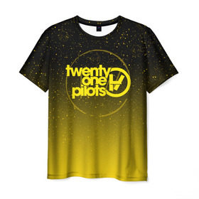 Мужская футболка 3D с принтом TWENTY ONE PILOTS TOP в Новосибирске, 100% полиэфир | прямой крой, круглый вырез горловины, длина до линии бедер | 21 pilots | 21p | galaxy | music | rock | space | star | top | trench | twenty one pilots | галактика | группа | звезды | космос | музыка | рок