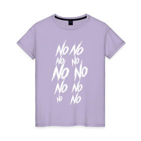 Женская футболка хлопок с принтом No No(Slenderman) в Новосибирске, 100% хлопок | прямой крой, круглый вырез горловины, длина до линии бедер, слегка спущенное плечо | 
