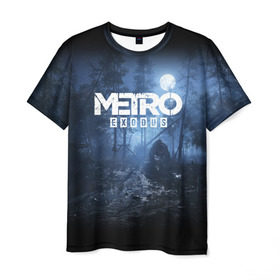Мужская футболка 3D с принтом METRO EXODUS в Новосибирске, 100% полиэфир | прямой крой, круглый вырез горловины, длина до линии бедер | Тематика изображения на принте: exodus | horror | metro exodus | survival | игры | исход | метро | метро 2035