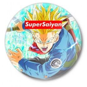 Значок с принтом Super Saiyan в Новосибирске,  металл | круглая форма, металлическая застежка в виде булавки | Тематика изображения на принте: anime | dragon ball | аниме | гоку | драгон бол | дракона жемчуг