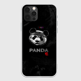 Чехол для iPhone 12 Pro с принтом Cygo - panda E в Новосибирске, силикон | область печати: задняя сторона чехла, без боковых панелей | Тематика изображения на принте: cygo | panda e | rap | бандана | гепард | голова | леонид вакальчук | медведь | мы бежим с тобой как будто от гепарда | надпись | панда е | реп | репер | рэп | рэпер | сайго | суго | цуго