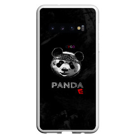 Чехол для Samsung Galaxy S10 с принтом Cygo - panda E в Новосибирске, Силикон | Область печати: задняя сторона чехла, без боковых панелей | Тематика изображения на принте: cygo | panda e | rap | бандана | гепард | голова | леонид вакальчук | медведь | мы бежим с тобой как будто от гепарда | надпись | панда е | реп | репер | рэп | рэпер | сайго | суго | цуго