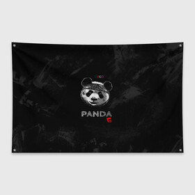 Флаг-баннер с принтом Cygo - panda E в Новосибирске, 100% полиэстер | размер 67 х 109 см, плотность ткани — 95 г/м2; по краям флага есть четыре люверса для крепления | Тематика изображения на принте: cygo | panda e | rap | бандана | гепард | голова | леонид вакальчук | медведь | мы бежим с тобой как будто от гепарда | надпись | панда е | реп | репер | рэп | рэпер | сайго | суго | цуго