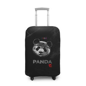 Чехол для чемодана 3D с принтом Cygo - panda E в Новосибирске, 86% полиэфир, 14% спандекс | двустороннее нанесение принта, прорези для ручек и колес | cygo | panda e | rap | бандана | гепард | голова | леонид вакальчук | медведь | мы бежим с тобой как будто от гепарда | надпись | панда е | реп | репер | рэп | рэпер | сайго | суго | цуго