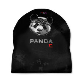 Шапка 3D с принтом Cygo - panda E в Новосибирске, 100% полиэстер | универсальный размер, печать по всей поверхности изделия | cygo | panda e | rap | бандана | гепард | голова | леонид вакальчук | медведь | мы бежим с тобой как будто от гепарда | надпись | панда е | реп | репер | рэп | рэпер | сайго | суго | цуго