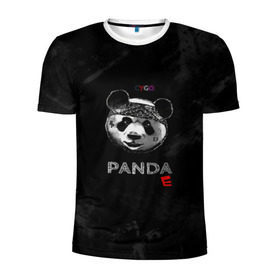 Мужская футболка 3D спортивная с принтом Cygo - panda E в Новосибирске, 100% полиэстер с улучшенными характеристиками | приталенный силуэт, круглая горловина, широкие плечи, сужается к линии бедра | cygo | panda e | rap | бандана | гепард | голова | леонид вакальчук | медведь | мы бежим с тобой как будто от гепарда | надпись | панда е | реп | репер | рэп | рэпер | сайго | суго | цуго