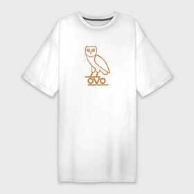 Платье-футболка хлопок с принтом OVO owl в Новосибирске,  |  | drake | hotlinebling | more life | ovo | sixgod | дрейк