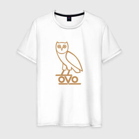 Мужская футболка хлопок с принтом OVO owl в Новосибирске, 100% хлопок | прямой крой, круглый вырез горловины, длина до линии бедер, слегка спущенное плечо. | drake | hotlinebling | more life | ovo | sixgod | дрейк
