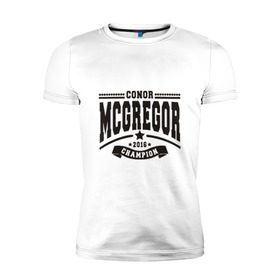 Мужская футболка премиум с принтом Conor McGregor в Новосибирске, 92% хлопок, 8% лайкра | приталенный силуэт, круглый вырез ворота, длина до линии бедра, короткий рукав | Тематика изображения на принте: conor | mcgregor | mma | ufc | конор | макгрегор