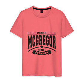 Мужская футболка хлопок с принтом Conor McGregor в Новосибирске, 100% хлопок | прямой крой, круглый вырез горловины, длина до линии бедер, слегка спущенное плечо. | Тематика изображения на принте: conor | mcgregor | mma | ufc | конор | макгрегор