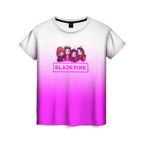 Женская футболка 3D с принтом BLACKPINK в Новосибирске, 100% полиэфир ( синтетическое хлопкоподобное полотно) | прямой крой, круглый вырез горловины, длина до линии бедер | blackpink | k pop | блэк пинк | дженни | джису | лис | розэ