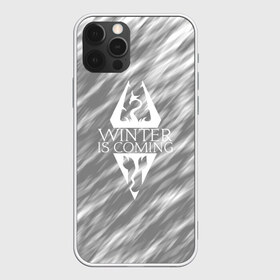 Чехол для iPhone 12 Pro Max с принтом WINTER IS COMING в Новосибирске, Силикон |  | Тематика изображения на принте: dovahkiin | fus ro dah | royal play | rpg | skyrim | tes | tes online | the elder scrolls | война | докавин | компьютерные игры | рпг