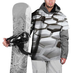 Накидка на куртку 3D с принтом МЕТАЛЛИЧЕСКИЕ СОТЫ в Новосибирске, 100% полиэстер |  | abstract | abstraction | comb | texture | абстракция | бронь | соты | стальные соты | текстуры