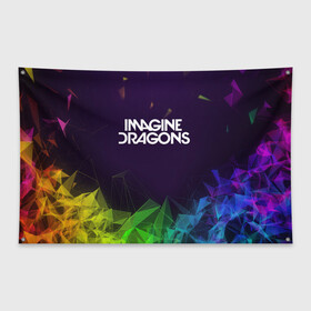 Флаг-баннер с принтом IMAGINE DRAGONS в Новосибирске, 100% полиэстер | размер 67 х 109 см, плотность ткани — 95 г/м2; по краям флага есть четыре люверса для крепления | alteranative rock | imagone dragons | music | rap | rock | альтернативный рок | группа | драконы | музыка | музыканты | реп | рок