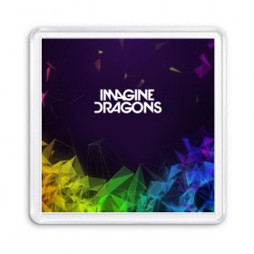 Магнит 55*55 с принтом IMAGINE DRAGONS в Новосибирске, Пластик | Размер: 65*65 мм; Размер печати: 55*55 мм | Тематика изображения на принте: alteranative rock | imagone dragons | music | rap | rock | альтернативный рок | группа | драконы | музыка | музыканты | реп | рок