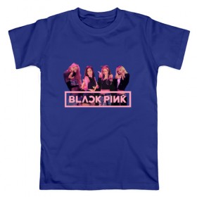 Мужская футболка хлопок с принтом Black Pink в Новосибирске, 100% хлопок | прямой крой, круглый вырез горловины, длина до линии бедер, слегка спущенное плечо. | black pink | blackpink | square two | square up | дженни ким | лалиса манобан