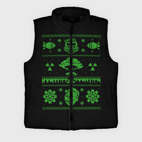 Мужской жилет утепленный 3D с принтом Новогодний Фалаут в Новосибирске,  |  | christmas fallout | christmas sweater | fallout | sweater | sweater style | новогодний свитер | новый год | свитер | фалаут