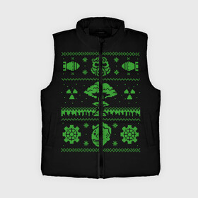 Женский жилет утепленный 3D с принтом Новогодний Фалаут в Новосибирске,  |  | christmas fallout | christmas sweater | fallout | sweater | sweater style | новогодний свитер | новый год | свитер | фалаут