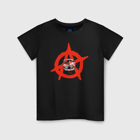 Детская футболка хлопок с принтом Монгол Шуудан в Новосибирске, 100% хлопок | круглый вырез горловины, полуприлегающий силуэт, длина до линии бедер | монгол шуудан анархия анархо рок рок панк